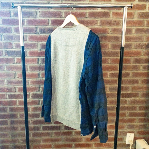 [MOSTLY HEARD] Plaid Sleeves Sweatshirt - Picture 7 of 7